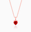Rose Gold Loving in Red Pendant With Link Chain