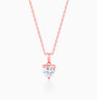 Rose Gold Solitaire Heart Pendant With Link Chain