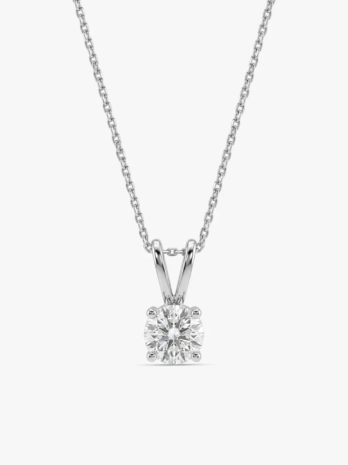 Silver Zircon Pendant with Link Chain