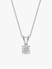 Silver Zircon Pendant with Link Chain