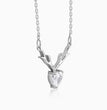 Silver Deer Heart Necklace