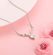 Silver Deer Heart Necklace