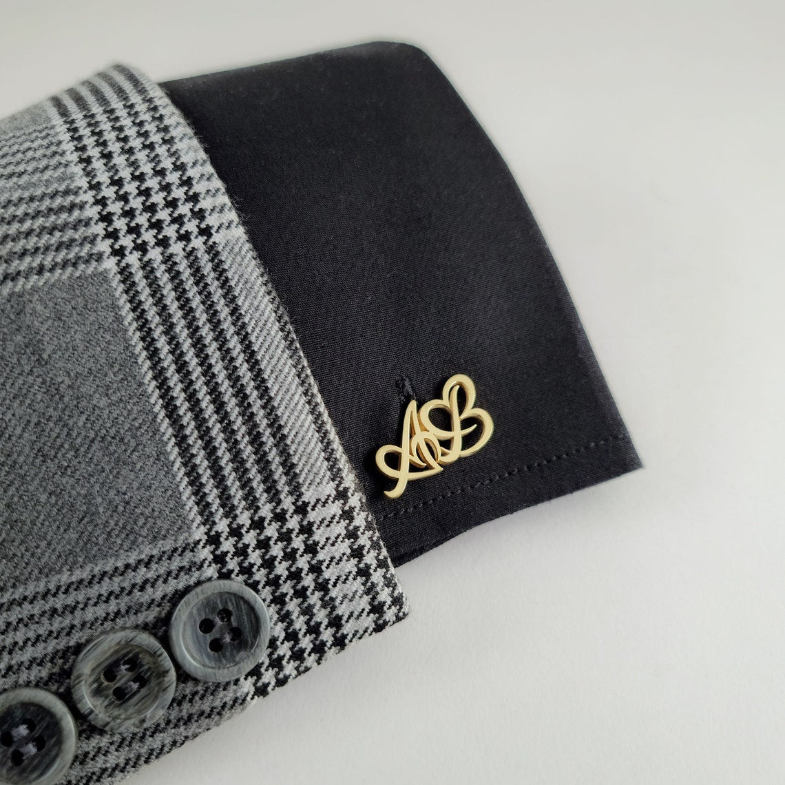Personalised Initials Heart Cuff Link - Giva