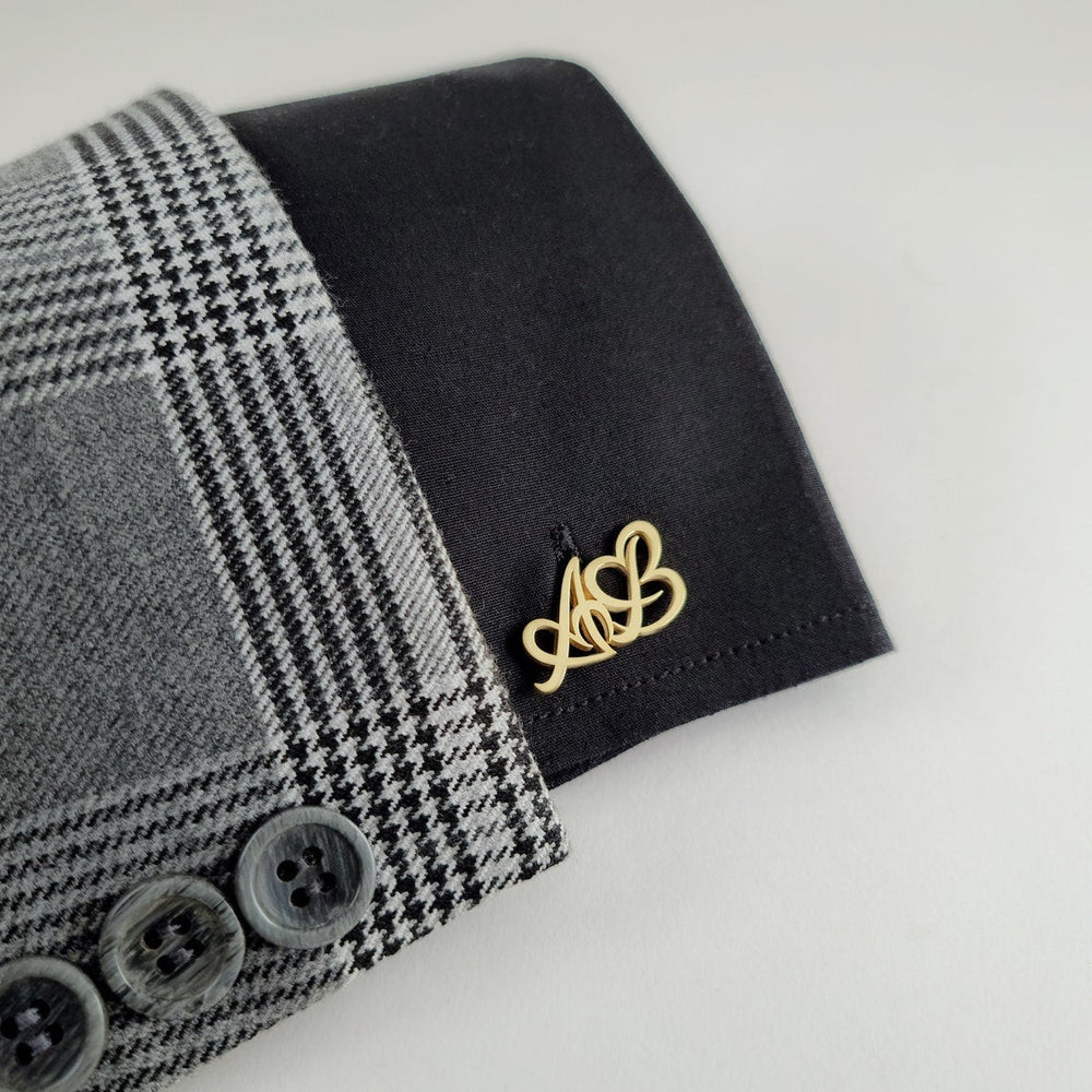 Personalised Initials Heart Cuff Link - Jiva