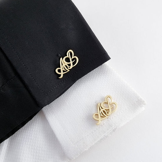 Personalised Initials Heart Cuff Link - Jiva