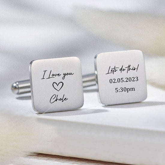 Personalized Engraving Square Cufflinks - Jiva