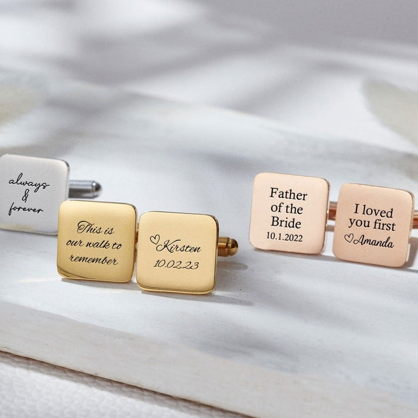 Personalized Engraving Square Cufflinks - Jiva