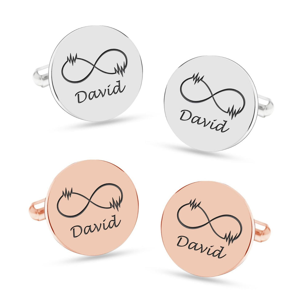 Personalized Infinity Symbol & Last Name Cufflink For Men And Boys 1 Pair - Jiva