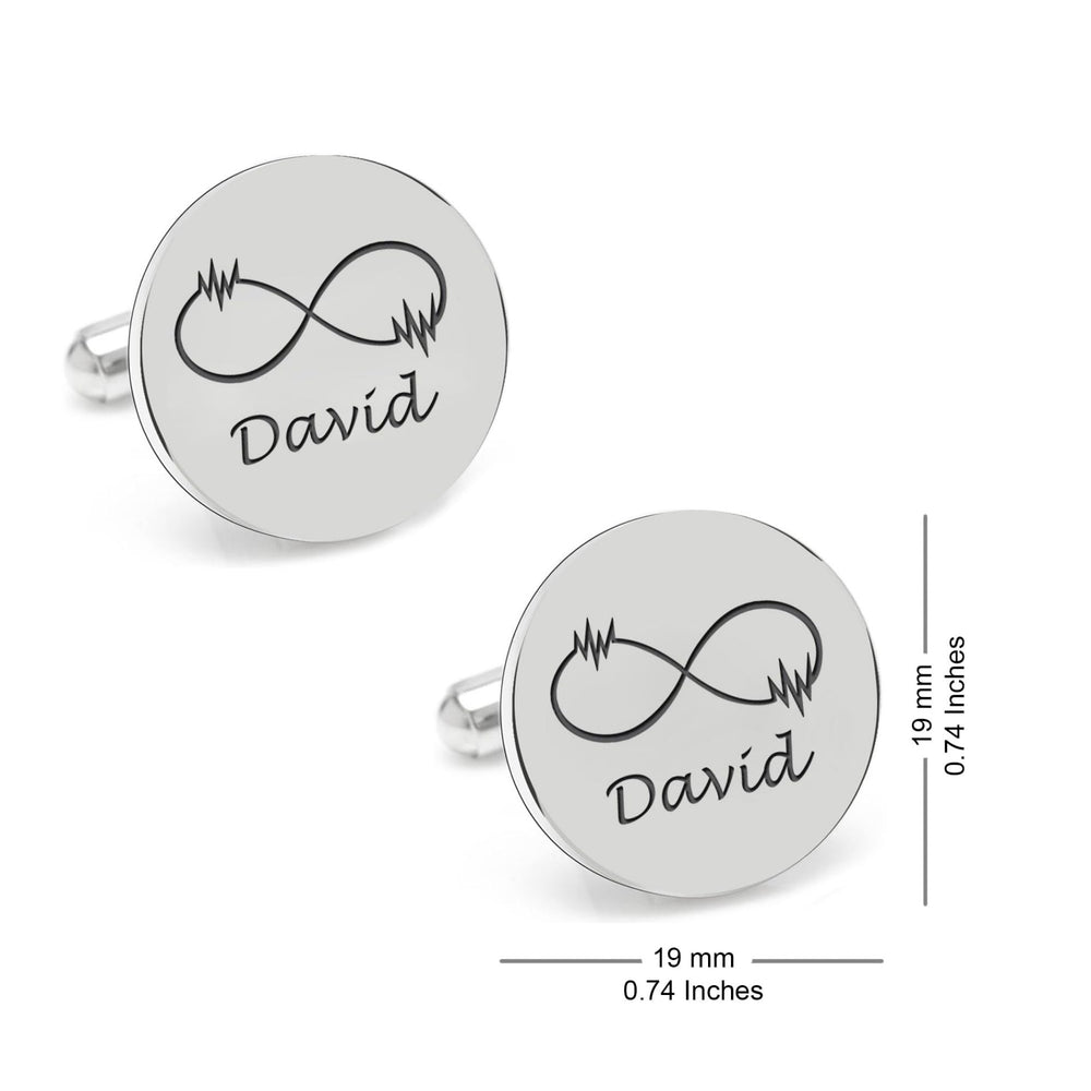 Personalized Infinity Symbol & Last Name Cufflink For Men And Boys 1 Pair - Jiva