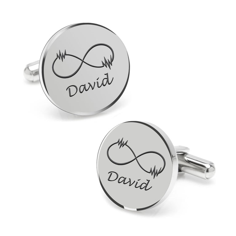 Personalized Infinity Symbol & Last Name Cufflink For Men And Boys 1 Pair - Jiva