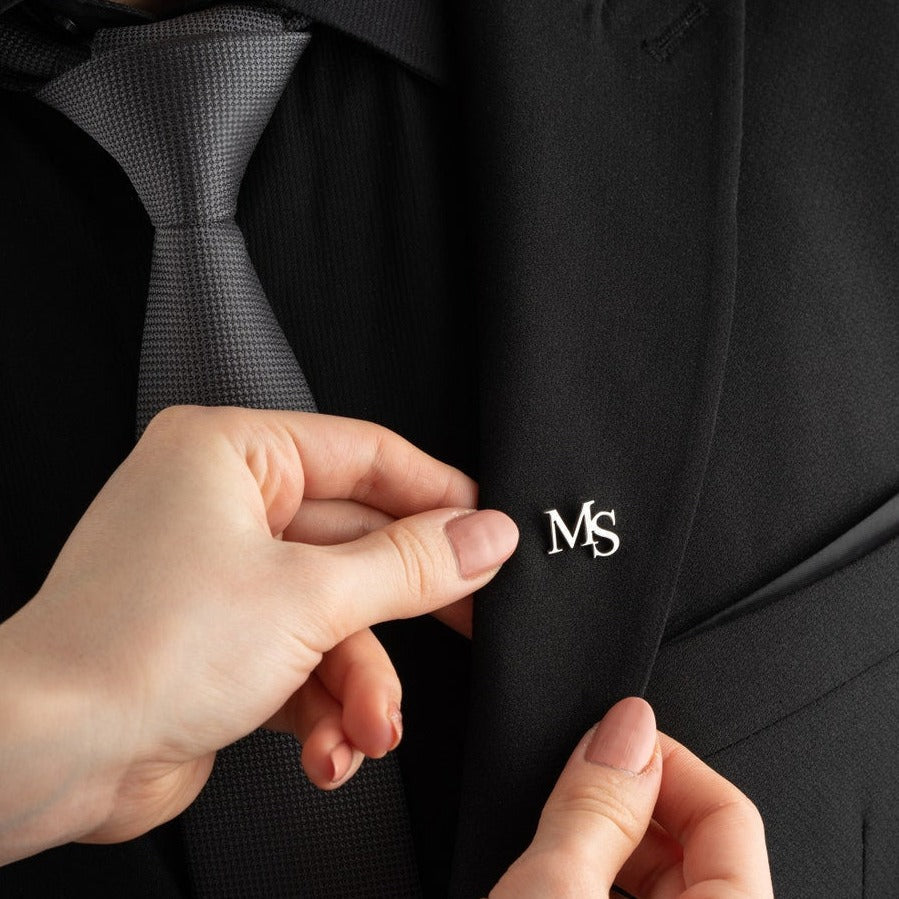 Personalized Initial Letters Brooch, Bride - Groomsmen - Jiva