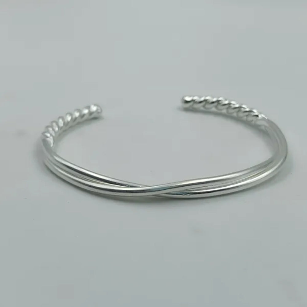 Silver Boho Kada Bracelet for men - Jiva