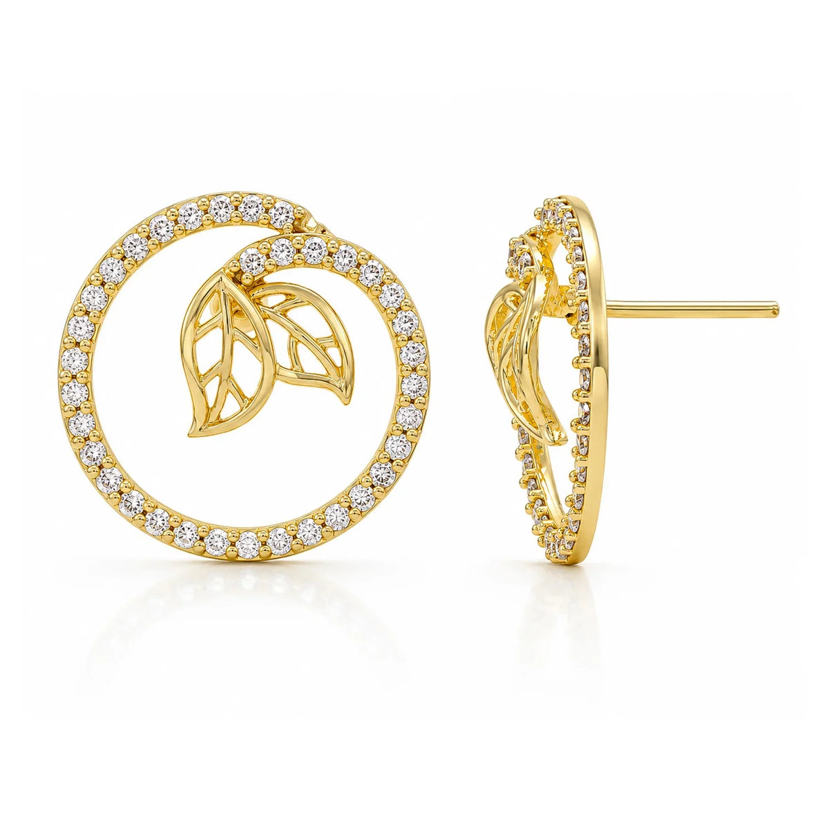 Leafy Affair Verdelle Halo Stud Earrings