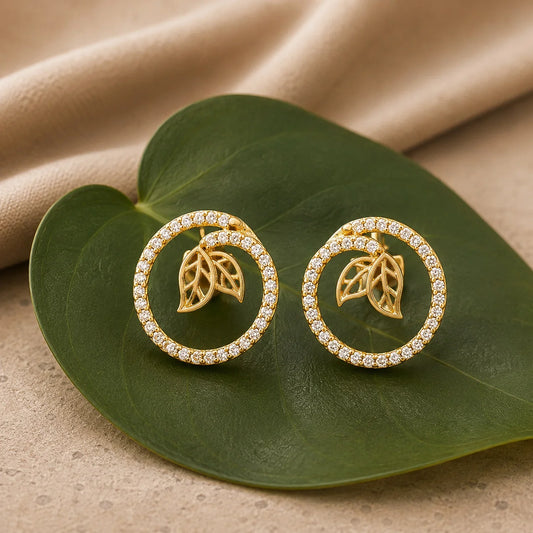Leafy Affair Verdelle Halo Stud Earrings