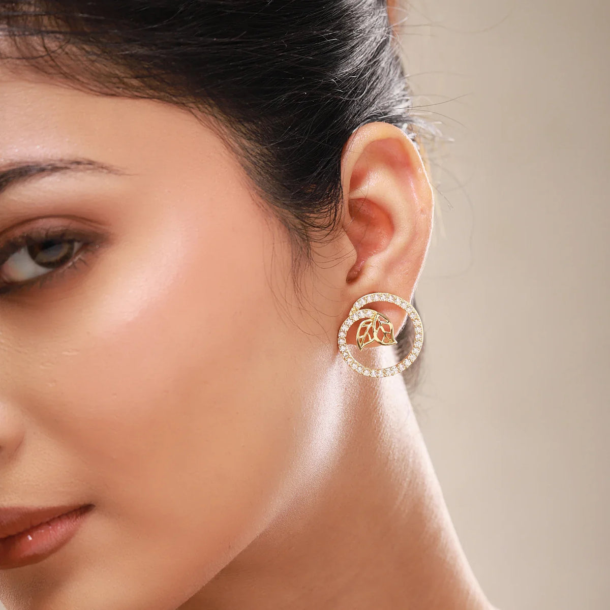 Leafy Affair Verdelle Halo Stud Earrings