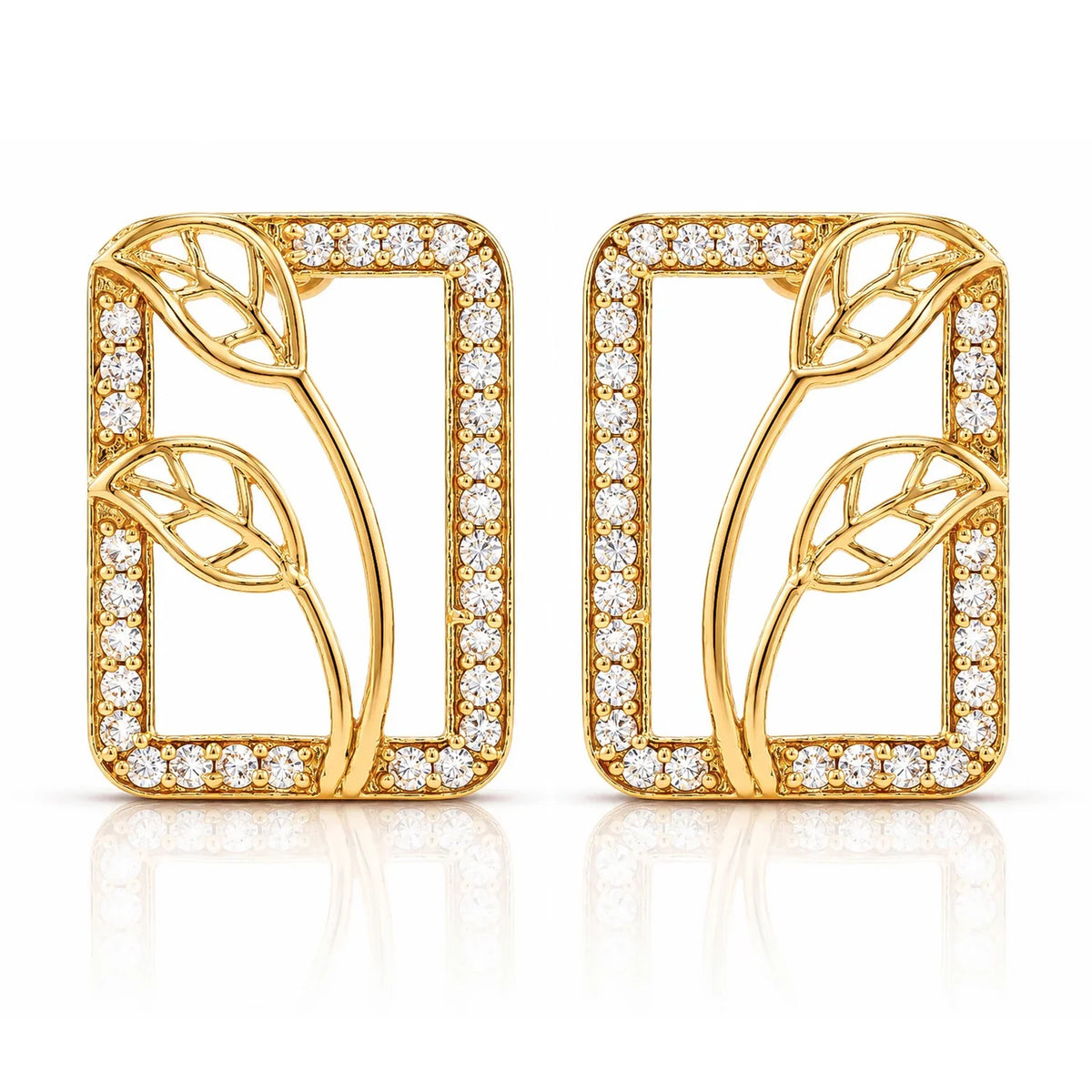Leafy Affair Verdique Frame Stud Earrings