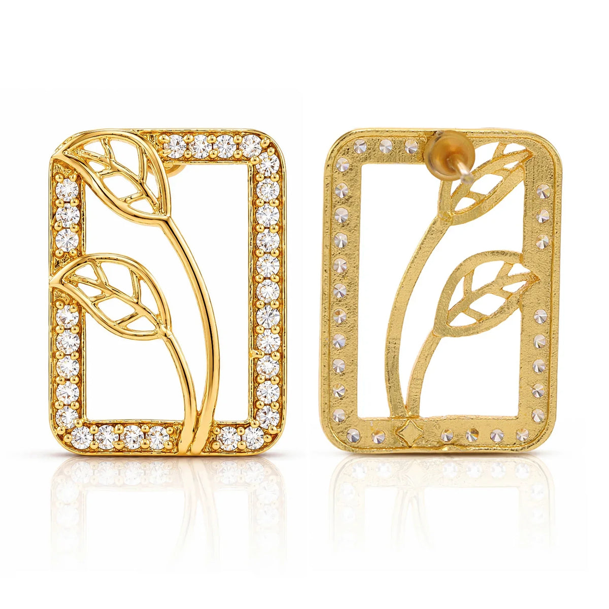Leafy Affair Verdique Frame Stud Earrings