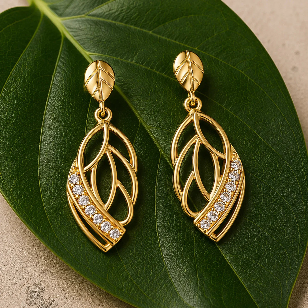 Leafy Affair Verdora Twist Dangle Earrings
