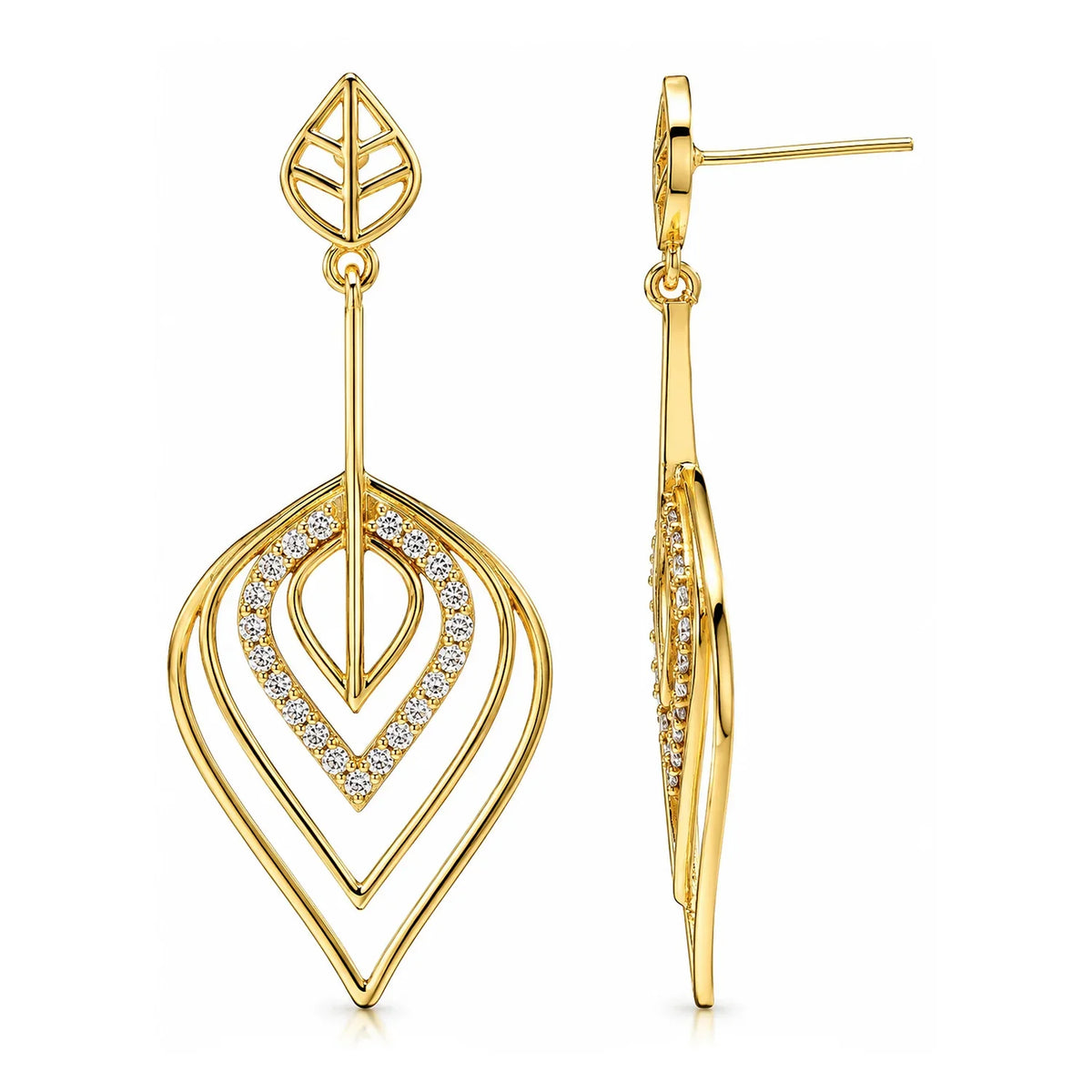 Leafy Affair Radiant Drift Drops Dangle Earrings