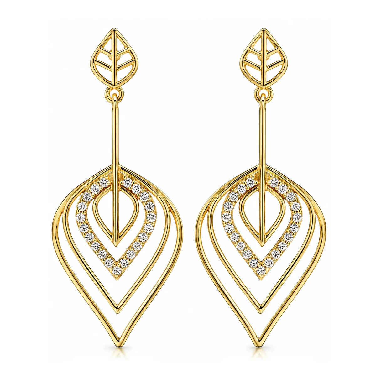 Leafy Affair Radiant Drift Drops Dangle Earrings