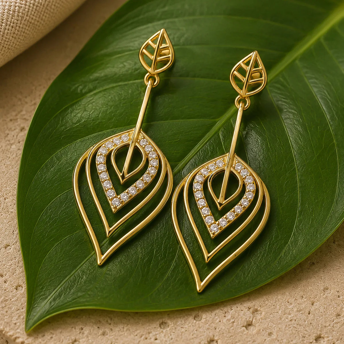 Leafy Affair Radiant Drift Drops Dangle Earrings