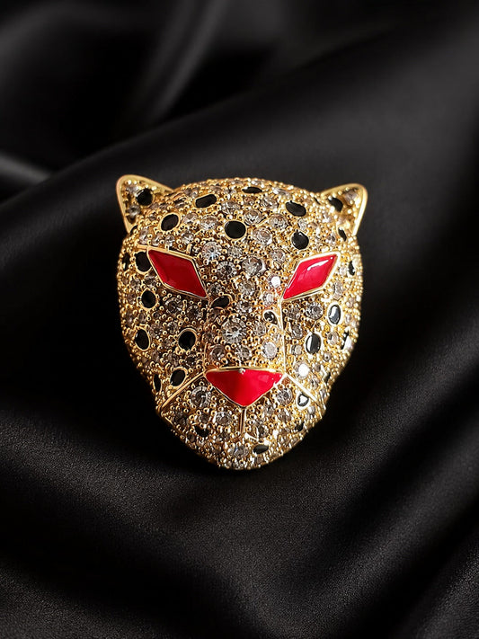 Midnight Prowl Brooch – Gold Animal Statement Pin