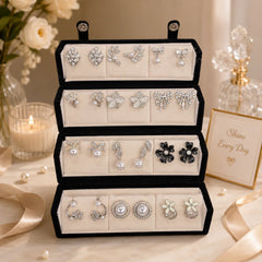 Trending 12 Pair Korean Earrings With (including trending flip box)(9670)9