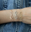 Sterling Silver Infinity Name Bracelet • Infinity Nameplate Bracelet • Multi Name Bracelet with Heart Charm • Personalized Gift For Her