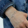 Sterling Silver Infinity Name Bracelet • Infinity Nameplate Bracelet • Multi Name Bracelet with Heart Charm • Personalized Gift For Her