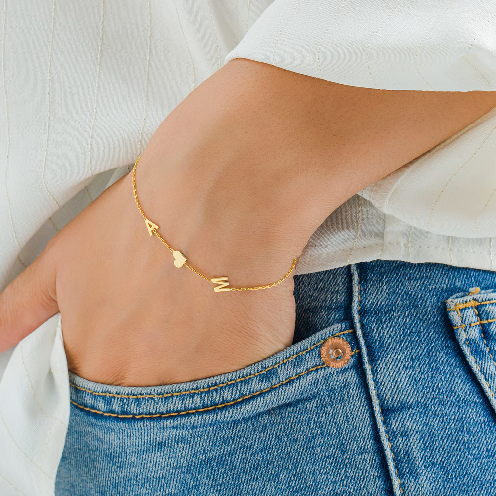 Letter Bracelet, Letter Initial Bracelet, Christmas Gift, Bridesmaid Bracelet, Custom Letter Bracelet, Couple Bracelets, Mothers Day Gift