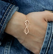 Sterling Silver Infinity Name Bracelet • Infinity Nameplate Bracelet • Multi Name Bracelet with Heart Charm • Personalized Gift For Her