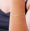 Personalized Tiny Interlocking Two Initials Bracelet, Dainty Gold Letter Bracelet, Custom Curb Chain Bracelet, Personalized Gifts