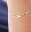 Personalized Tiny Interlocking Two Initials Bracelet, Dainty Gold Letter Bracelet, Custom Curb Chain Bracelet, Personalized Gifts