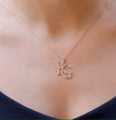 Two Interlocking Special Custom Design Letter Necklace, Personalized Double Letters Pendant, Dainty Double Initials Necklace, Unique Gifts