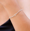 Personalized Tiny Interlocking Two Initials Bracelet, Dainty Gold Letter Bracelet, Custom Curb Chain Bracelet, Personalized Gifts