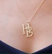 Two Interlocking Special Custom Design Letter Necklace, Personalized Double Letters Pendant, Dainty Double Initials Necklace, Unique Gifts