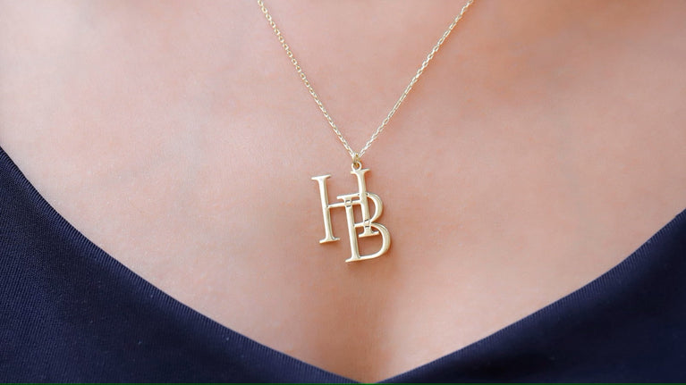 Two Interlocking Special Custom Design Letter Necklace, Personalized Double Letters Pendant, Dainty Double Initials Necklace, Unique Gifts
