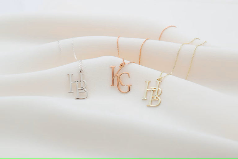Two Interlocking Special Custom Design Letter Necklace, Personalized Double Letters Pendant, Dainty Double Initials Necklace, Unique Gifts