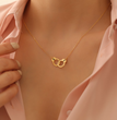 Personalized Police Handcuff Necklace with Initials, Double Necklace with Engraved Initials, Romantic Gift Idea, Valentine's Day Gift