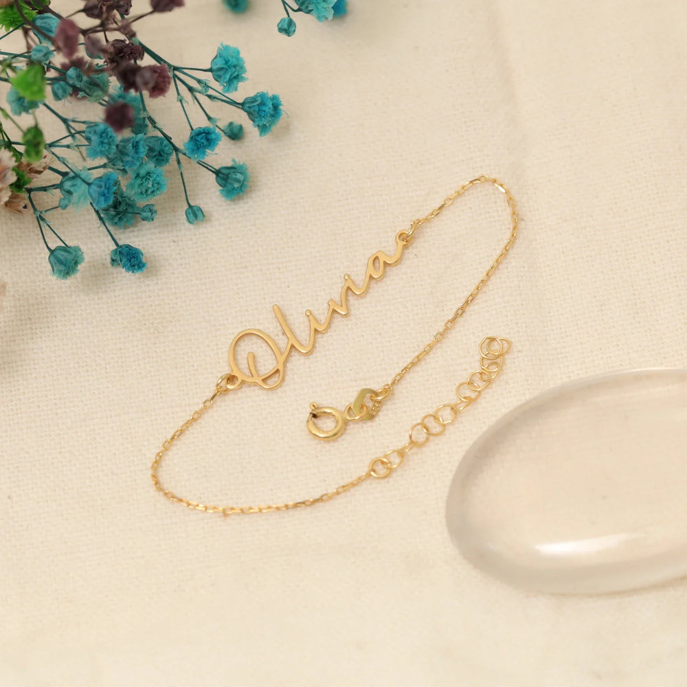 Gold Plated, Custom Name Bracelet, Birthday Gift, Friendship Bracelet, Personalised Bracelet, Gift for Mom, Valentine's Day Gift,