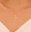 Personalized Treble Clef Name Necklace, Custom Music Note Pendant for Musicians, Music Lover Necklace, Musician Gift, Valentine's Day Gift