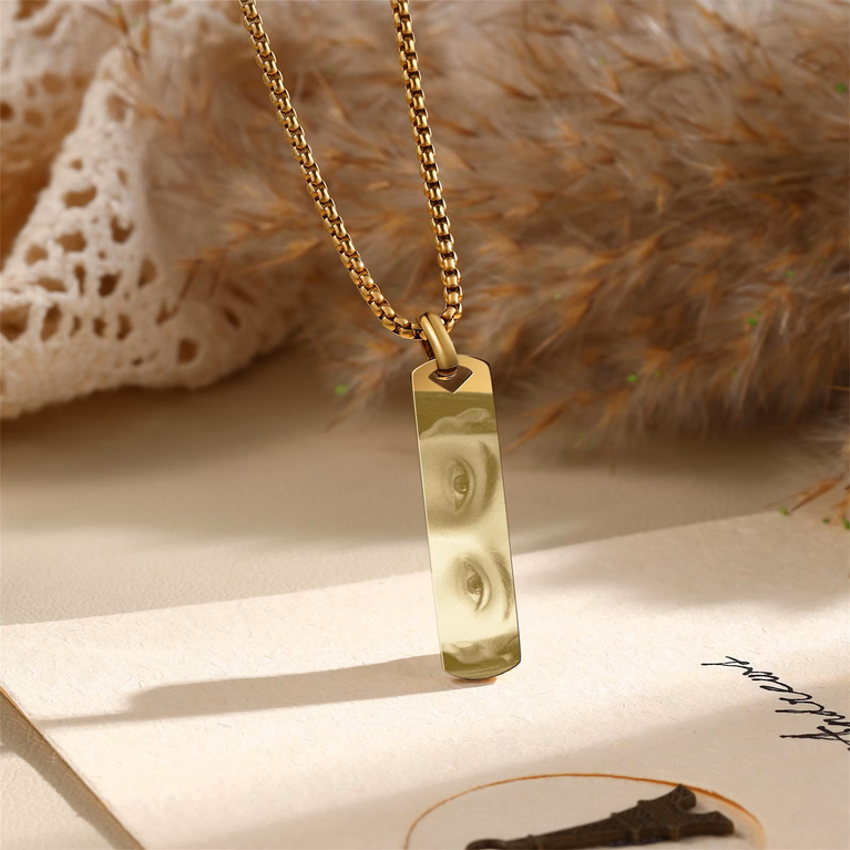 Personalised Eye Engraving Pendant With Chain