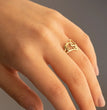 Custom Initials Letter Heart and Flowers Rings - Valentine's Day Gift - Custom Initial Ring - Dainty Letter Ring - Gift for Her